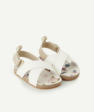 Shoes, booties Nouvelle Arbo   C - BABY GIRLS' WHITE AND GOLD SANDAL-STYLE BOOTIES