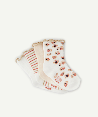 Socks - Tights Nouvelle Arbo   C - PACK OF FOUR PAIRS OF BABY GIRLS' SOCKS WITH GOLD COLOR SCALLOPS
