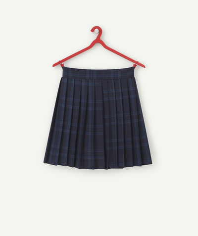 Back to school collection Nouvelle Arbo   C - GIRLS' NAVY CHECKED PLEATED SKIRT