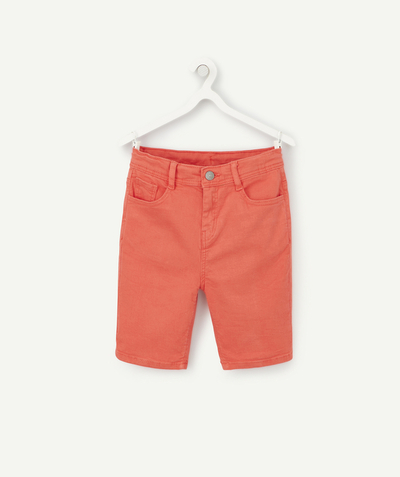 Child Tao Categories - BOYS' SLIM RED BERMUDA SHORTS IN RECYCLED FIBRES