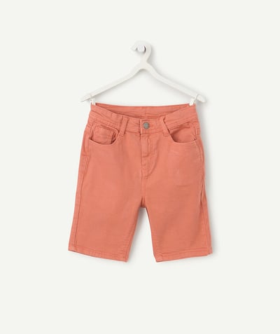 Boy Tao Categories - boy's slim shorts in brick-red recycled fiber