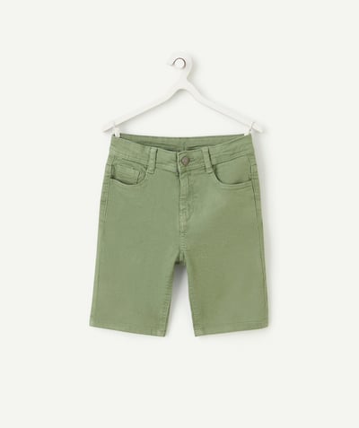Jongen Tao Categorieën - Slim shorts voor jongens in kaki van gerecyclede vezels