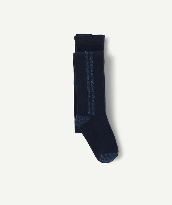 Socks - Tights Tao Categories - BLUE TIGHTS WITH GLITTER STRIPES
