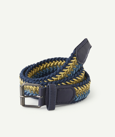 Belts - Braces - Bow ties Tao Categories - BOYS' BLUE AND GREEN CABLE PATTERN BELT