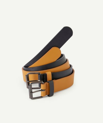 Belts - Braces - Bow ties Tao Categories - SET OF TWO BOYS' NAVY AND TAN BELTS