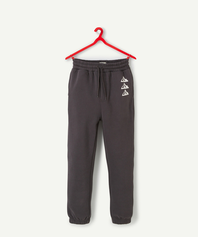 Trousers - Jogging pants Nouvelle Arbo   C - DARK GREY BOYS' JOGGERS WITH WHITE MOUNTAINS
