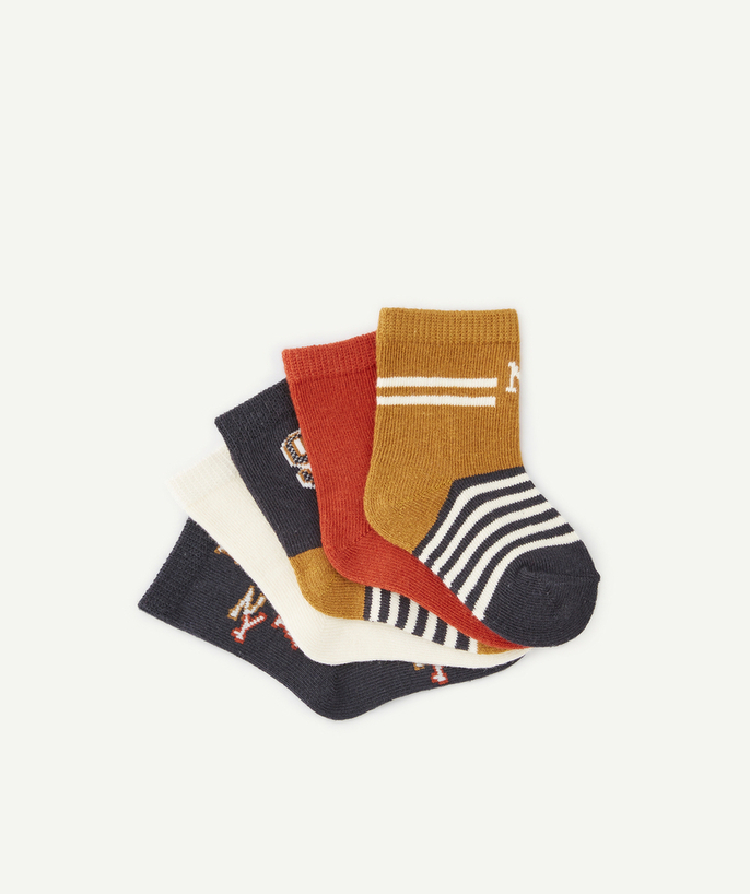 Accessories Tao Categories - PACK OF FIVE PAIRS OF BABY BOYS' NEW YORK-THEMED SOCKS