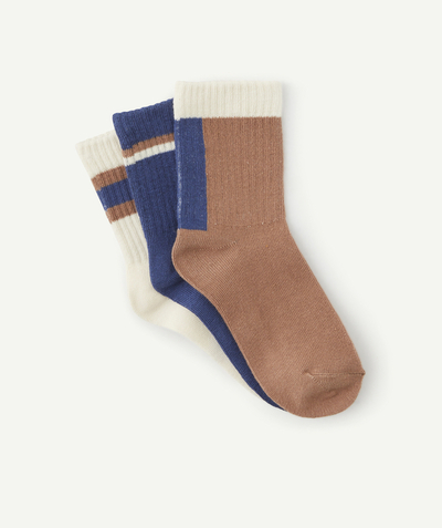 Socks - Tights Nouvelle Arbo   C - PACK OF 3 PAIRS OF BLUE, BROWN AND ECRU SOCKS FOR BOYS