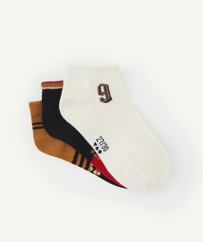 Socks - Tights Nouvelle Arbo   C - PACK OF FIVE PAIRS OF BOYS' BROWN, BLUE AND RED SOCKETTES