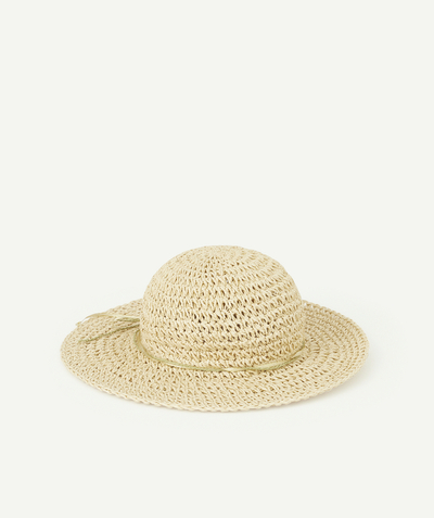 Hats - Caps Nouvelle Arbo   C - GIRLS' STRAW HAT WITH STRING AND BOWS