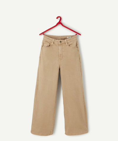Outlet Nouvelle Arbo   C - GIRLS' BEIGE WIDE-LEG RECYCLED FIBRE TROUSERS