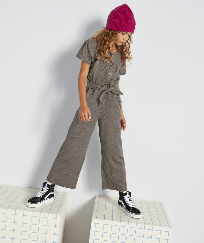 Back to school collection Tao Categories - GIRLS' WIDE-LEG CHECKED JUMPSUIT