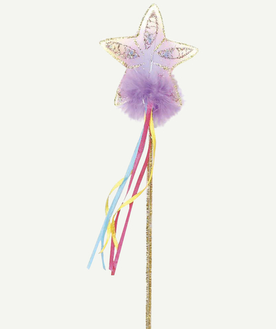 Costumes and parties Nouvelle Arbo   C - GIRLS' RAINBOW AND GOLD COLOR GLITTER WAND