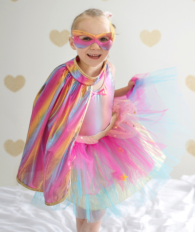 Costumes Nouvelle Arbo   C - PINK SUPERHEROINE SET WITH A TUTU, CAPE AND MASK