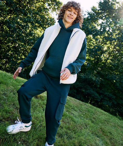 New collection Nouvelle Arbo   C - BOYS' GREEN JOGGING PANTS IN RECYCLED FIBRES