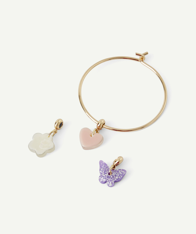 Accessories Nouvelle Arbo   C - GIRLS' GOLD BRACELET WITH HEART, FLOWER AND BUTTERFLY CHARMS