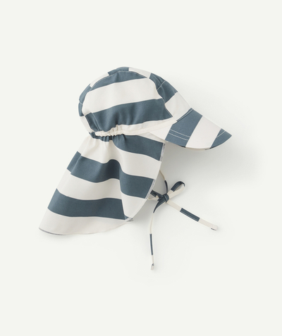 Baby boy Nouvelle Arbo   C - OFF-WHITE AND BLUE STRIPED NECK PROTECTION CAP
