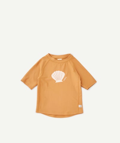 Swimwear Nouvelle Arbo   C - BABIES' CARAMEL ANTI-UV T-SHIRT WITH A SHELL PRINT