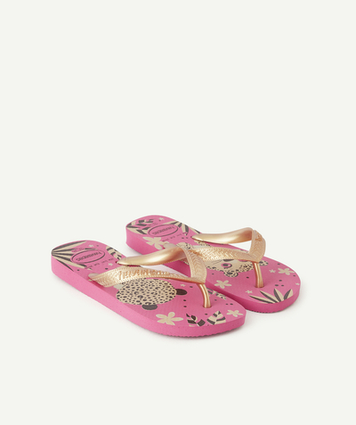 Girl Nouvelle Arbo   C - GIRLS' PINK FLIP-FLOPS WITH TIGERS