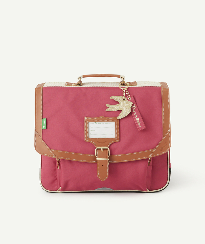 TANN’S ® Tao Categories - PALOMA RASPBERRY PINK SCHOOL BAG WITH GOLD DETAILS