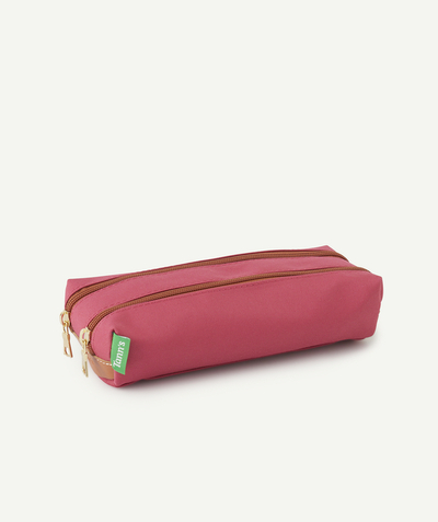 ECODESIGN Collectie Tao Categorieën - PALOMA RASPBERRY PINK PENCIL CASE WITH GOLD DETAILS
