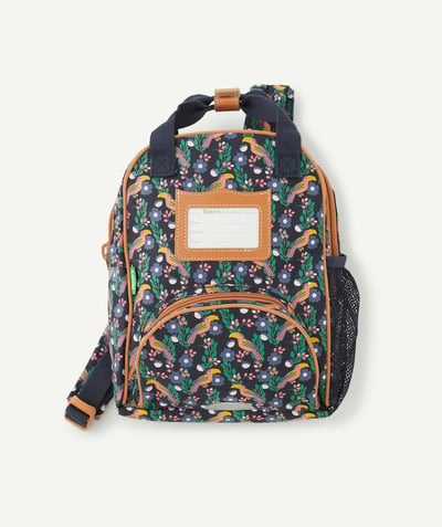 Meisje Nouvelle Arbo   C - GABRIELLE NAVY BACKPACK WITH TOUCANS AND FLOWERS