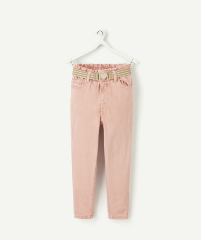 Clothing Nouvelle Arbo   C - GIRLS' PINK RECYCLED FIBRE TROUSERS WITH A SEQUINNED WAISTBAND