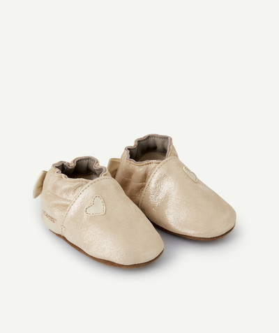 SHOES - BOOTIES Tao Categories - GOLDEN LEATHER BOOTIES WITH MINI LOVE BOW