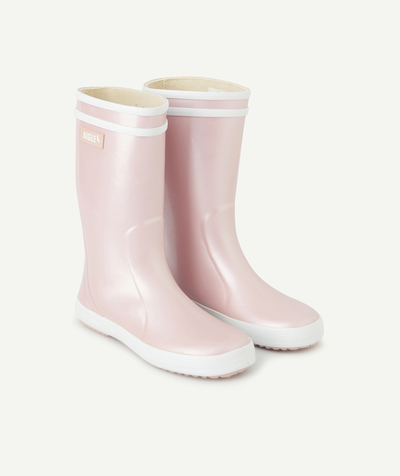 Rain cap Tao Categories - GIRLS' PEARL-COLOURED IRIDESCENT LOLLY BOOTS
