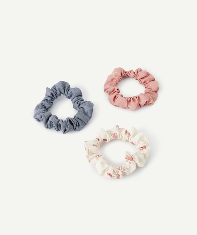Baby girl Nouvelle Arbo   C - SET OF THREE BABY GIRLS' PINK AND BLUE PRINTED HAIR SCRUNCHIES