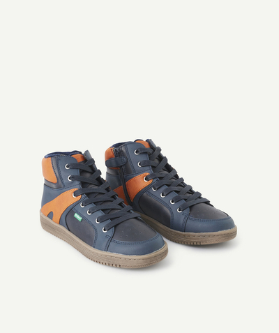 Trainers Nouvelle Arbo   C - BOYS' LOWELL NAVY ORANGE HIGH-TOP TRAINERS