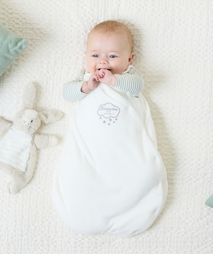 Essentials : 50% off 2nd item* Tao Categories - SLEEPING BAG FOR NEWBORNS IN VELVET MADE WITH RECYCLED FIBRES