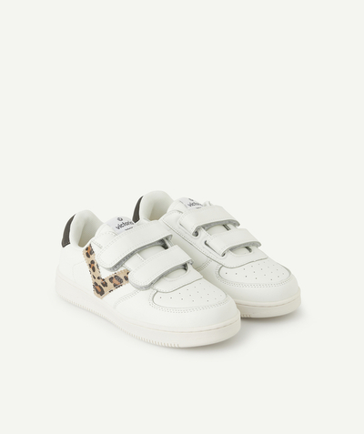 Shoes, booties Nouvelle Arbo   C - GIRLS' WHITE TRAINERS WITH LEOPARD LOGO
