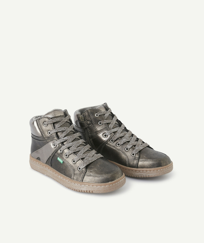 Trainers Nouvelle Arbo   C - GIRLS' GREY AND SILVER LOWELL HIGH-TOP TRAINERS