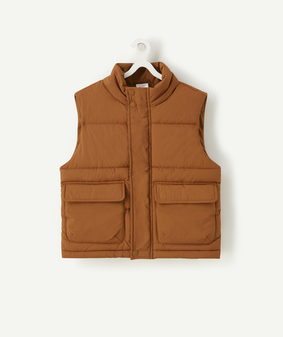 Private sales Tao Categories - BOYS' BROWN SLEEVELESS PUFFER JACKET WITH RECYCLED PADDING