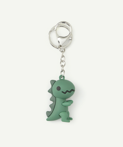 Boy Nouvelle Arbo   C - BOYS' SILVER KEYRING WITH GREEN DINOSAUR
