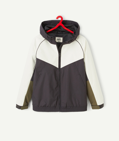 New collection Nouvelle Arbo   C - BLACK, WHITE AND KHAKI BOYS' LIGHTWEIGHT WINDCHEATER