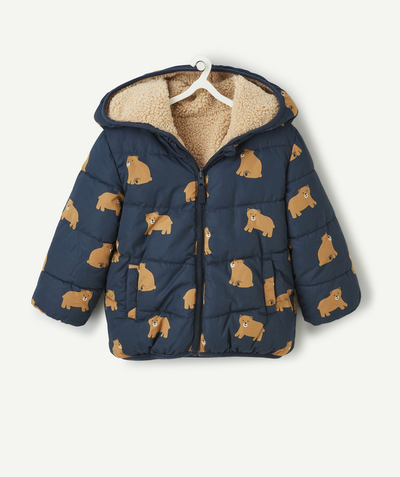 Baby boy Nouvelle Arbo   C - REVERSIBLE PUFFER JACKET WITH RECYCLED PADDING AND BEARS PRINT FOR BABY BOYS