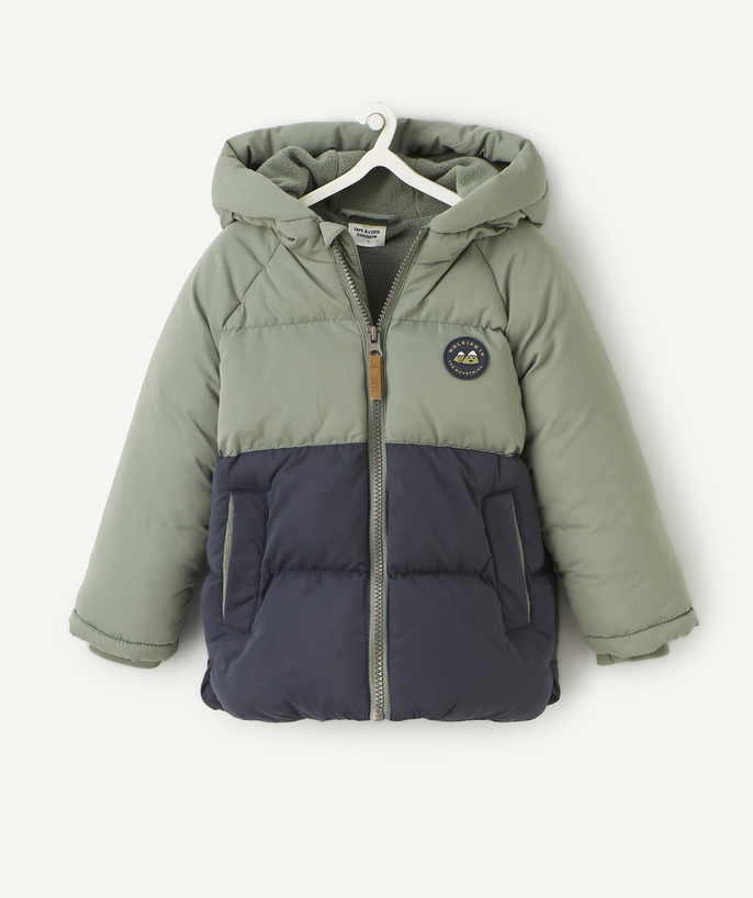 Baby boy Nouvelle Arbo   C - GREEN AND BLUE PUFFER JACKET WITH RECYCLED PADDING FOR BABY BOYS
