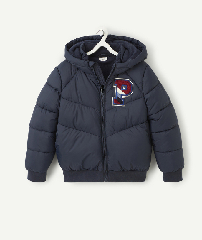 Coat - Padded jacket - Jacket Tao Categories - BOYS' PUFFER JACKET WITH RECYCLED PADDING AND PATCH