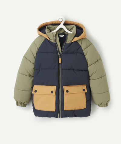 Private sales Tao Categories - BOYS' BLUE AND BROWN COLOURBLOCK PUFFER JACKET WITH RECYCLED PADDING