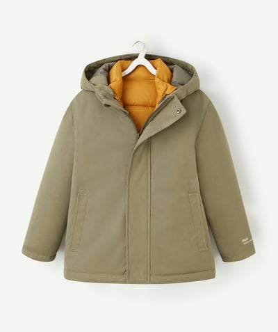 Coat - Padded jacket - Jacket Nouvelle Arbo   C - BOYS' 3-IN-1 GREEN AND OCHRE PARKA WITH RECYCLED PADDING