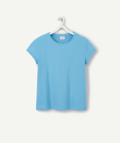 T-shirt - sous-pull Nouvelle Arbo   C - T-SHIRT FILLE EN COTON BIO BLEU TURQUOISE