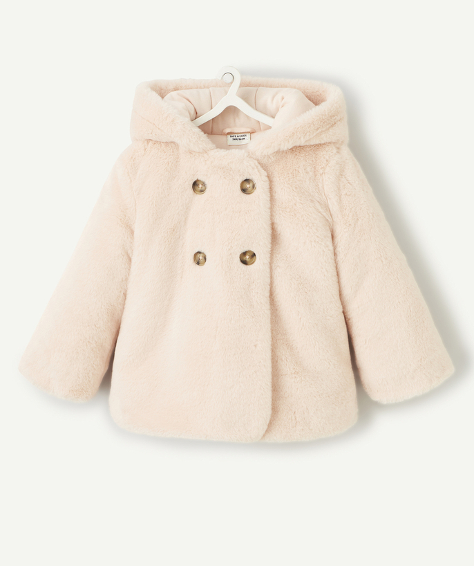 Coat - Padded jacket - Jacket Tao Categories - BABY GIRLS' FAUX FUR JACKET WITH RECYCLED PADDING