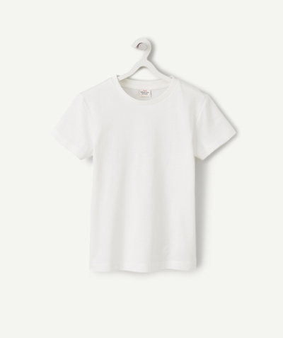 T-shirt Tao Categories - BOYS' WHITE ORGANIC COTTON T-SHIRT