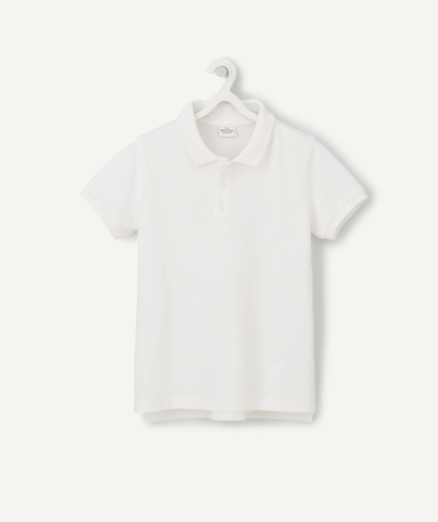 Shirt - Polo Nouvelle Arbo   C - BOYS' WHITE SHORT-SLEEVED POLO SHIRT