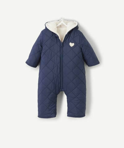 Outlet Tao Categories - BABIES' NAVY ALL-IN-ONE WITH RECYCLED PADDING AND HEART