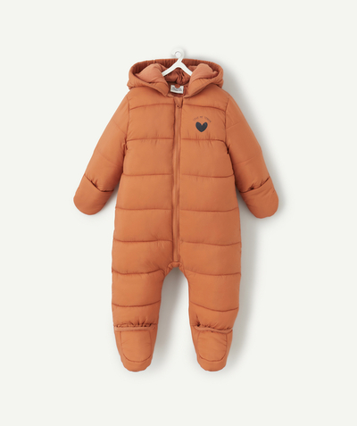 Private sales Tao Categories - BABY'S ORANGE SNOWSUIT WITH RECYCLED PADDING AND HEART DETAIL