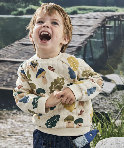 New collection Nouvelle Arbo   C - BABY BOYS' SWEATSHIRT WITH RECYCLED PADDING AND FOREST PRINT