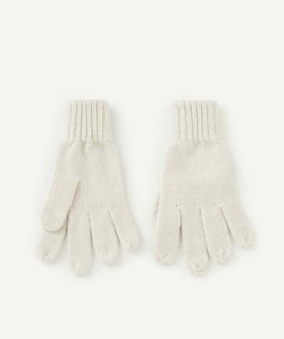 Knitwear accessories Nouvelle Arbo   C - PAIR OF GIRLS' GLOVES IN CREAM RECYCLED FIBRES